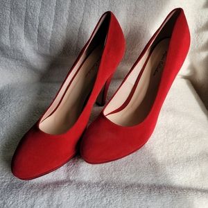 Stefani Collection Red Suede Heels